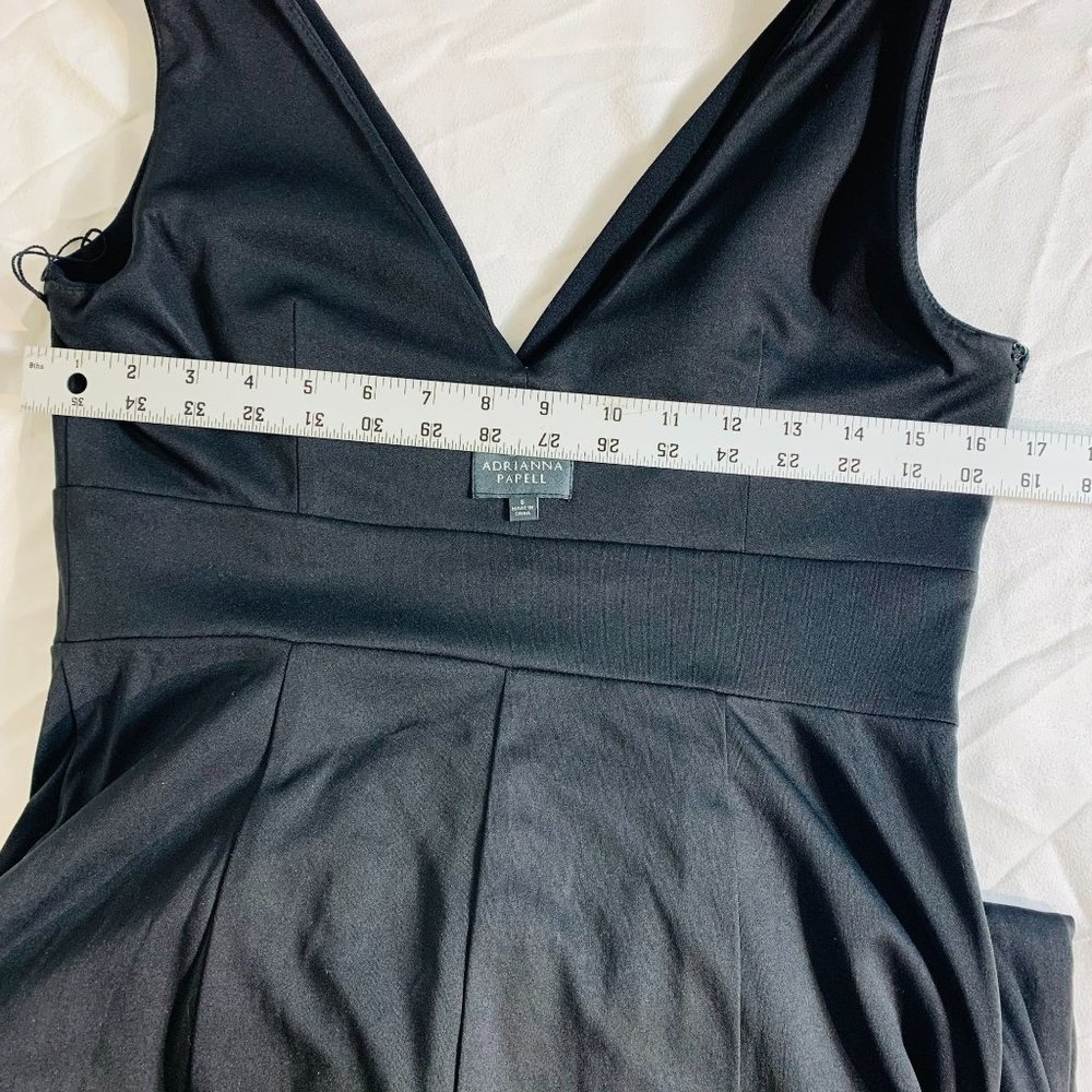 Adrianna Papell Women's Dress Size 2 Black Crepe Satin Bow Back Long Gown 6 - Picture 9 of 10